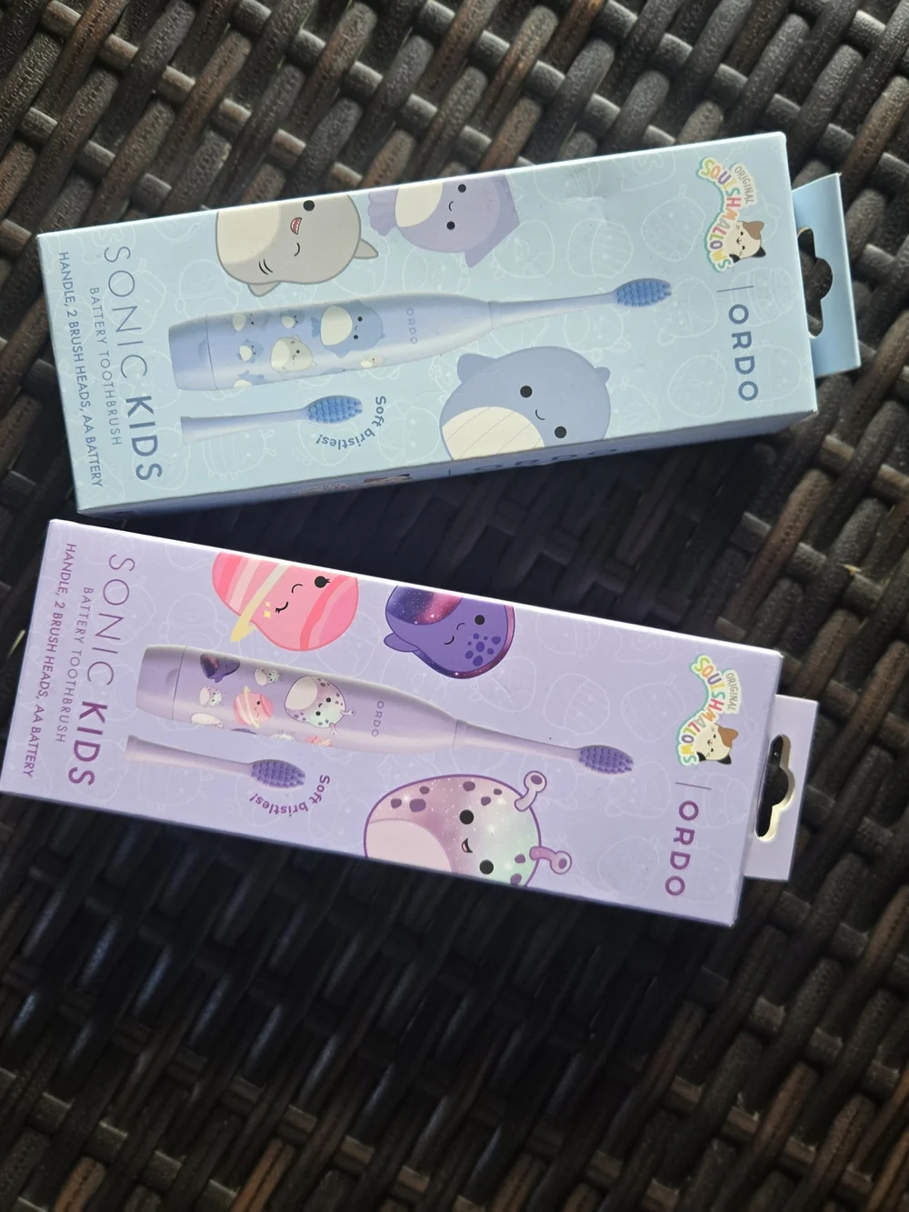 2 Sonic Kids Electric Toothbrush - Blue & Purple
